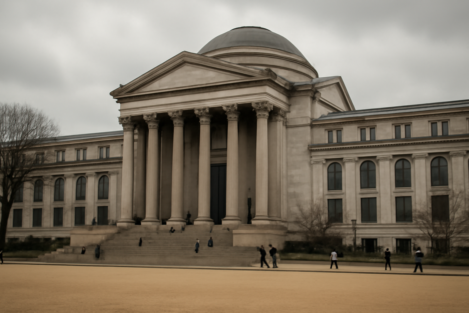 Exterior of a Smithsonian museum building on the National Mall under an overcast sky
